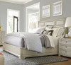 California Rustic White Oak King Upholstered Panel Bed