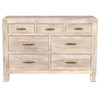 Aria Reclaimed Wood 7 Drawers Dresser- White Wash