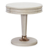 California Rustic Oak 1 Drawer White Round End Table sale California Rustic Oak 1 Drawer White Round End Table sale