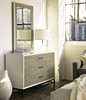 Modern Gray and White 3 Drawer Dresser with Mirror