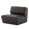 Canyon Antiqued Black Whiskey Leather Retro Armless Chair Canyon Antiqued Black Whiskey Leather Retro Armless Chair
