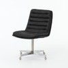 Malibu Distressed Black Leather Office Desk Chairs