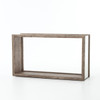 Hollywood Regency Grey Oak + Antiqued Mirror Console Table