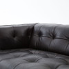 Dylan Mid-Century Modern Blind Tufted Black Leather Sofa