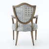 Lenny Batik Indigo Upholstered Oak Wood Shield Back Arm Chair