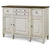 Country-Chic Maple Wood White Buffet Server with Cabinet
