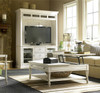 Country-Chic White Wood lift top coffee table with storage