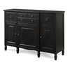 Country-Chic Maple Wood Black Buffet Server Credenza
