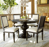 Country-Chic Maple Wood Round Extending Pedestal Dining Table - Black Country-Chic Maple Wood Round Extending Pedestal Dining Table - Black