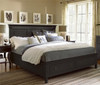 Country-Chic Maple Wood Black queen bed with storage drawers