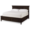 Country-Chic Wood Queen Size Black Storage Bed