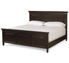 Country-Chic Black Queen Size Panel Bed Frame