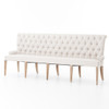 French Tufted White Dining Bench Banquette