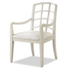 French Modern Slip Upholstered White Dining Arm Chair