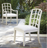 French Modern Slip Upholstered White Dining Side Chairs for sale