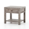 Parsons Reclaimed Wood 1 Drawer End Table - Grey