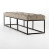 Bordeaux Industrial Metal Upholstered Dining Bench 72"
