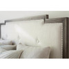 Playlist Queen Panel Bed Upholstered Headboard with nailhead