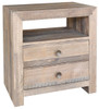 Angora Natural Reclaimed Wood 2 Drawer side Table