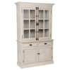 Chateau Solid Wood 2 French Door Hutch Cabinet- Antique White