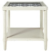 Sojourn French Country Glass Top End Table - White