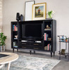 Burnished Black Modern Reclaimed Wood Entertainment Wall