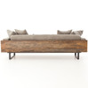 Ranger Industrial Loft Reclaimed Wood Sofa -  Stonewash Twill Stone
