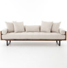 Ranger Industrial Loft Reclaimed Wood Frame Sofa - Natural Linen
