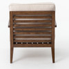 Laurent Wood Frame Beige Linen Accent Chair