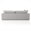 Plume Upholstered Block Arm Pewter Grey Sofa 96"