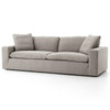 Plume Upholstered Block Arm Pewter Grey Sofa