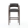 Tyler Mid-Century Modern Black Leather Bar Stool