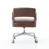 Tyler Mid-Century Modern Brown Leather Office Desk Chair