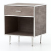 Hollywood Modern Shagreen Bedside Table - Silver