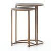 Hollywood Modern Shagreen Nesting Tables - Antiqued Brass