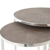 Hollywood Modern Shagreen Nesting Tables - Silver