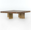 Alec Reclaimed Wood Square Coffee Table with Brass Legs