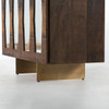 Berlin Reclaimed Wood 2 Door Console - Brass Legs