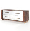 Evan Reclaimed Wood Mirrored 4 Drawer Dresser