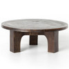 Ziah Industrial Loft Antique Rust Round Coffee Table