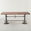 Steampunk Industrial + Reclaimed Wood Crank Dining Table 82"