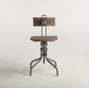 Steampunk Industrial Steel + Wood Adjustable Dining Chair