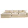 Casual Sand Velvet Upholstered Sectional Sofa - Left Facing