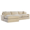 Casual Sand Velvet Upholstered Sectional Sofa - Left Facing