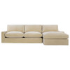 Casual Sand Velvet Upholstered Sectional Sofa - Right Facing