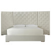 Modern Box-Tufted Extended Headboard Fabric Platform Bed - California King