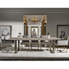 Modern Oak Wood + Bronze Metal Leg Extending Dining Table