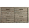 Wilshire Modern Oak Wood 8 Drawer Double Dresser 72"