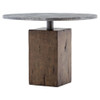 Levitan Industrial Lodge Weathered Wood Metal Round Bistro Table