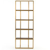 Grainger Polished Brass Frame Bookcase Display Etagere